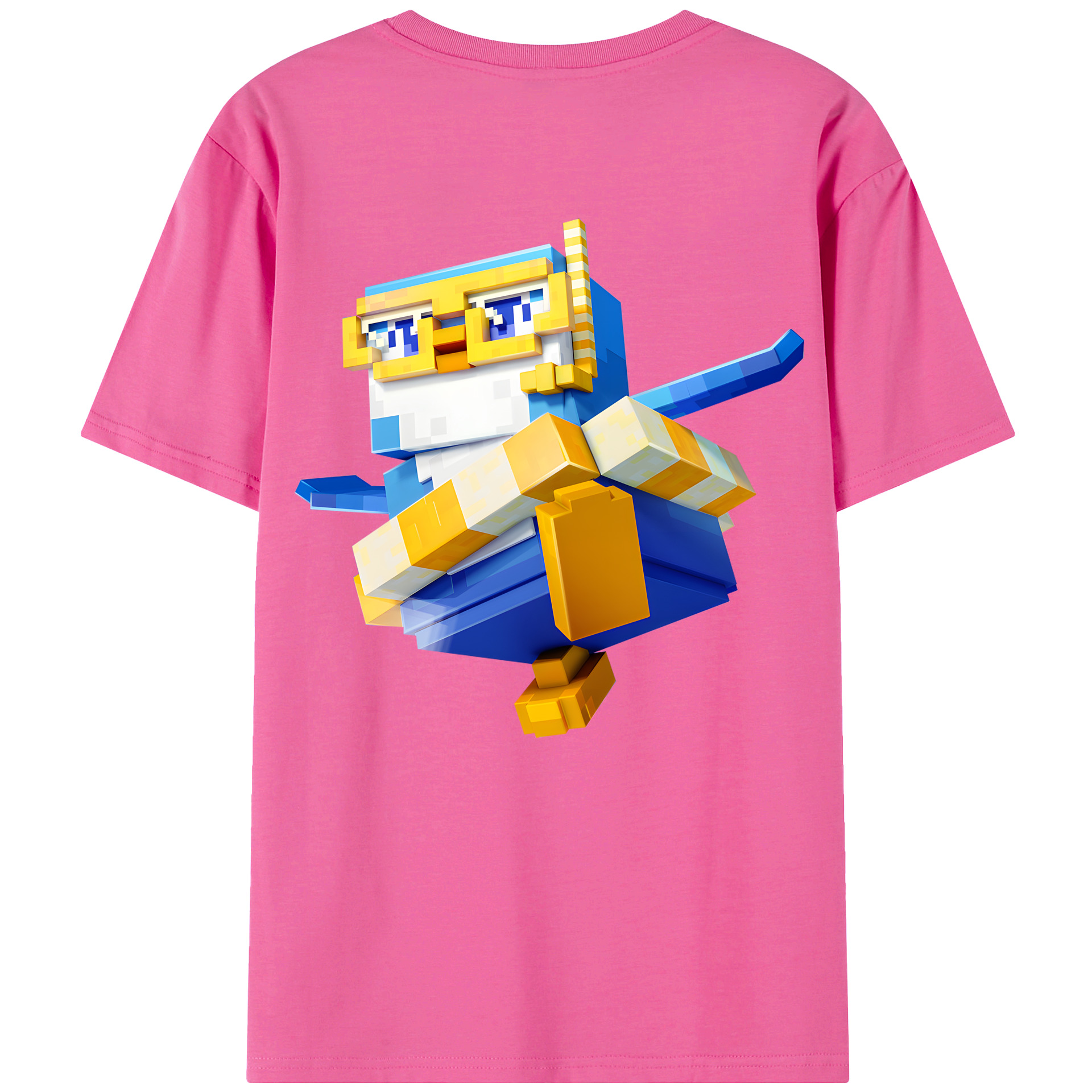 （画像用） マインクラフト ブロックの世界 Minecraft MC Block world レディース半袖Tシャツ(バックプリント)